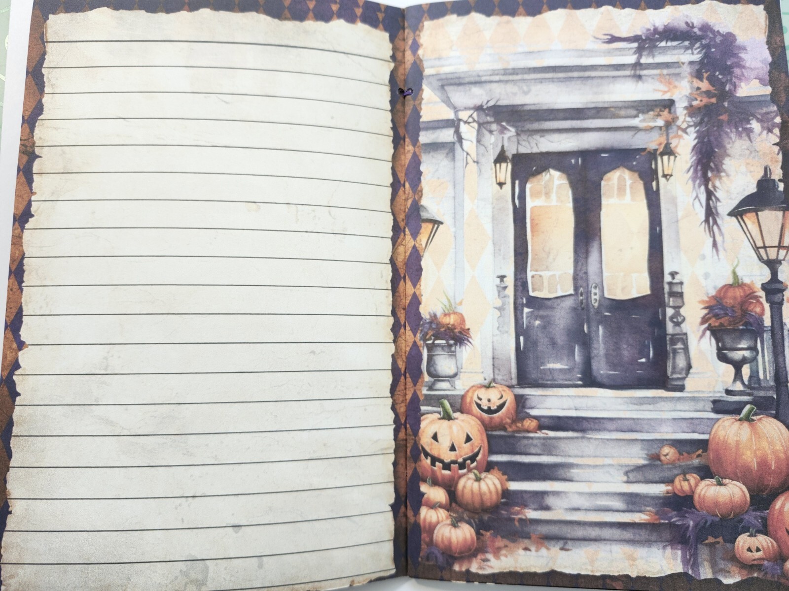 Junk Journal Booklet “VINTAGE HALLOWEEN” HANDMADE Cards, Pockets, LG 9X6 40PGS