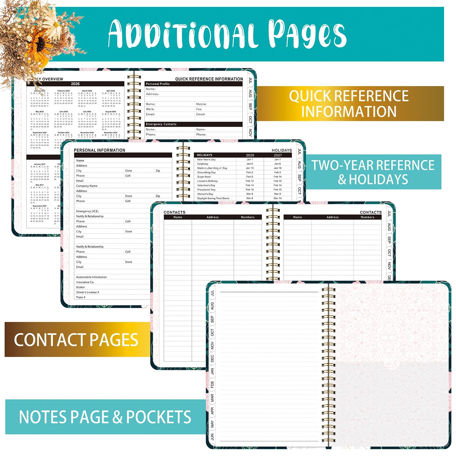 Planner 2026-2027,Agenda 2026 2027, July 2026 to June 2027 Monthly Weekly Cal