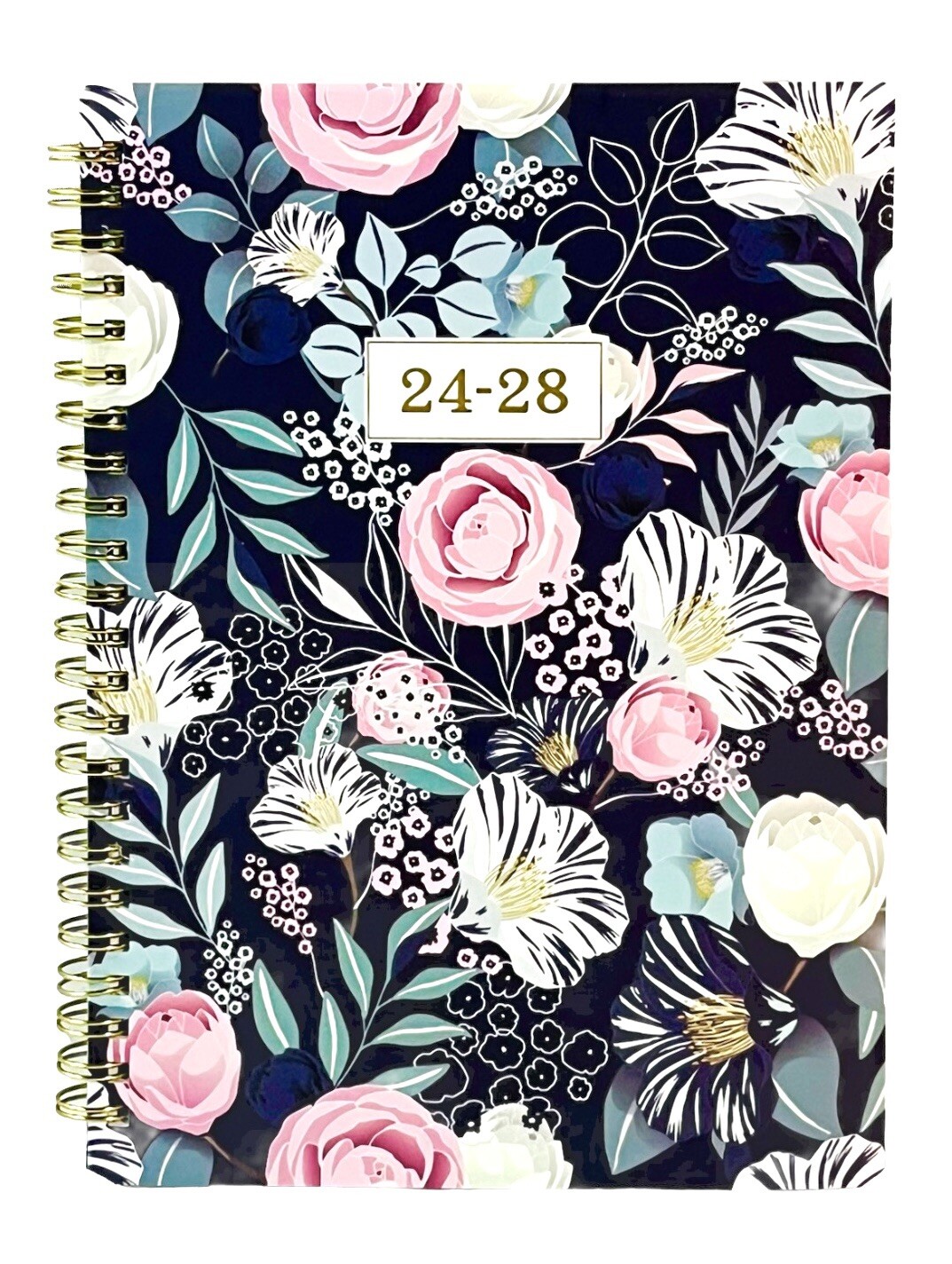 5-Year/60-Month 2024-2028 Monthly Planner Spiral Bound Floral 8.5” x 6.4” NWT