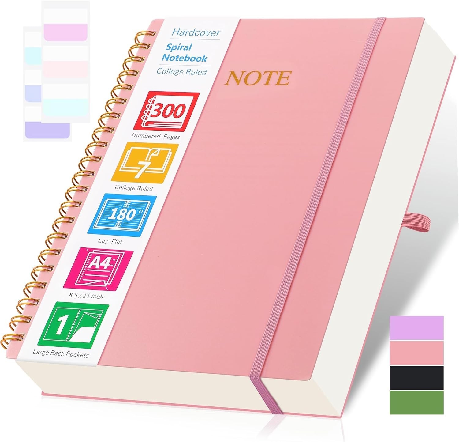 Spiral Notebook, 8.5” x 11” Notebooks for Work, 300 Numbered Pages College Ru…