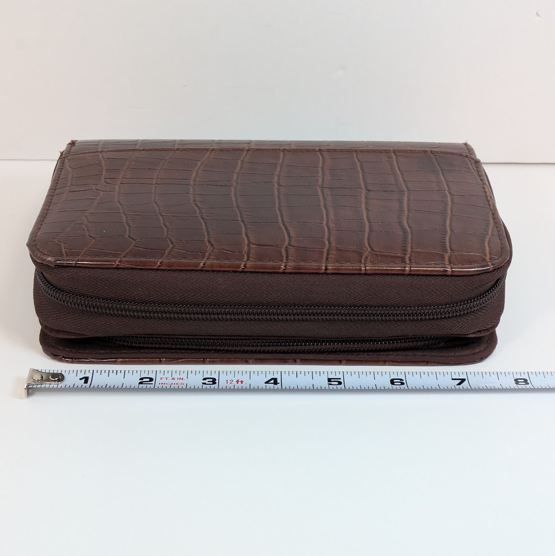 Mundi Mundex Planner Faux Croc Brown Double Zip Agenda Calculator Undated Sheets