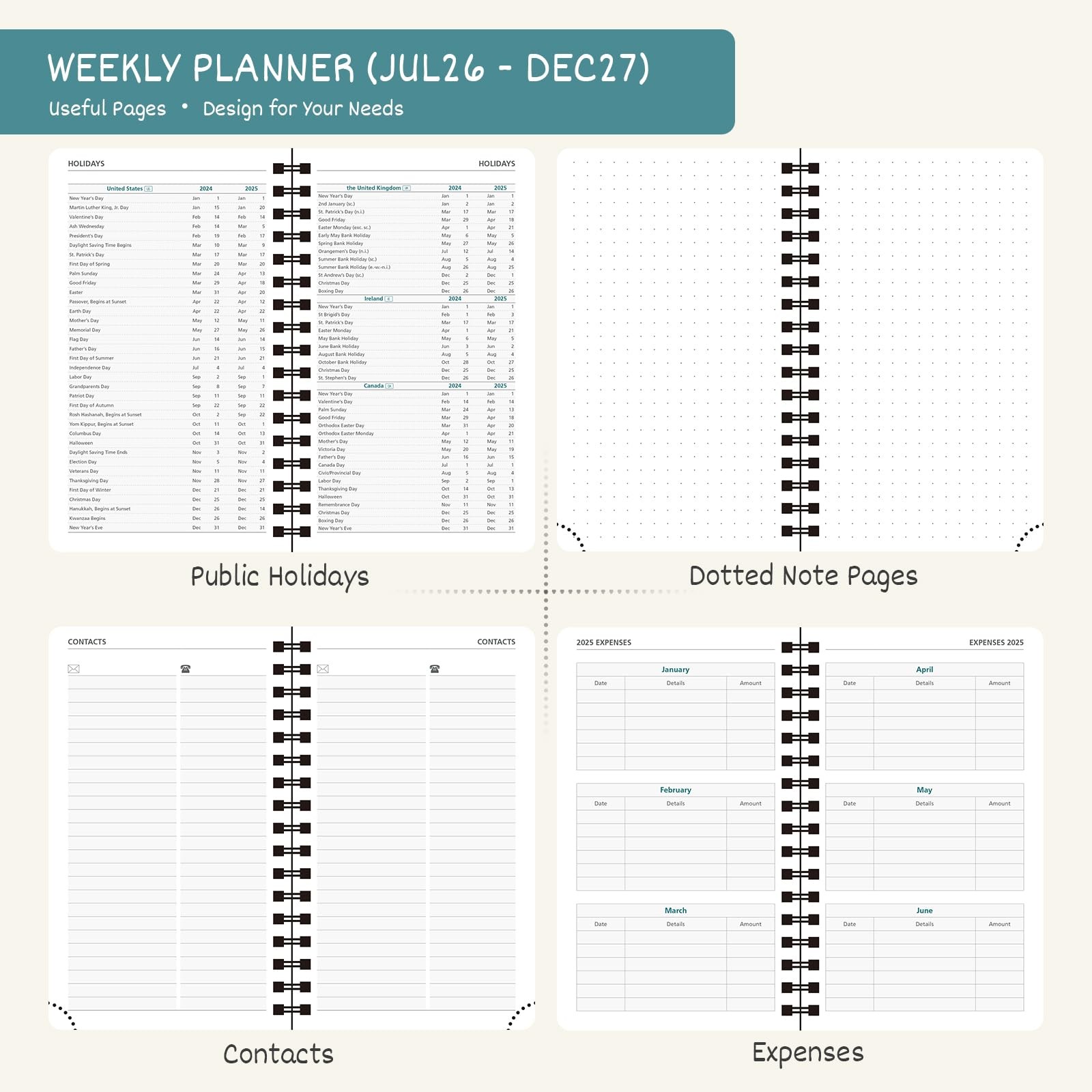 Pocket Planner 2026 2027 Weekly Monthly 3.5×6 Inch Small Academic Calendar