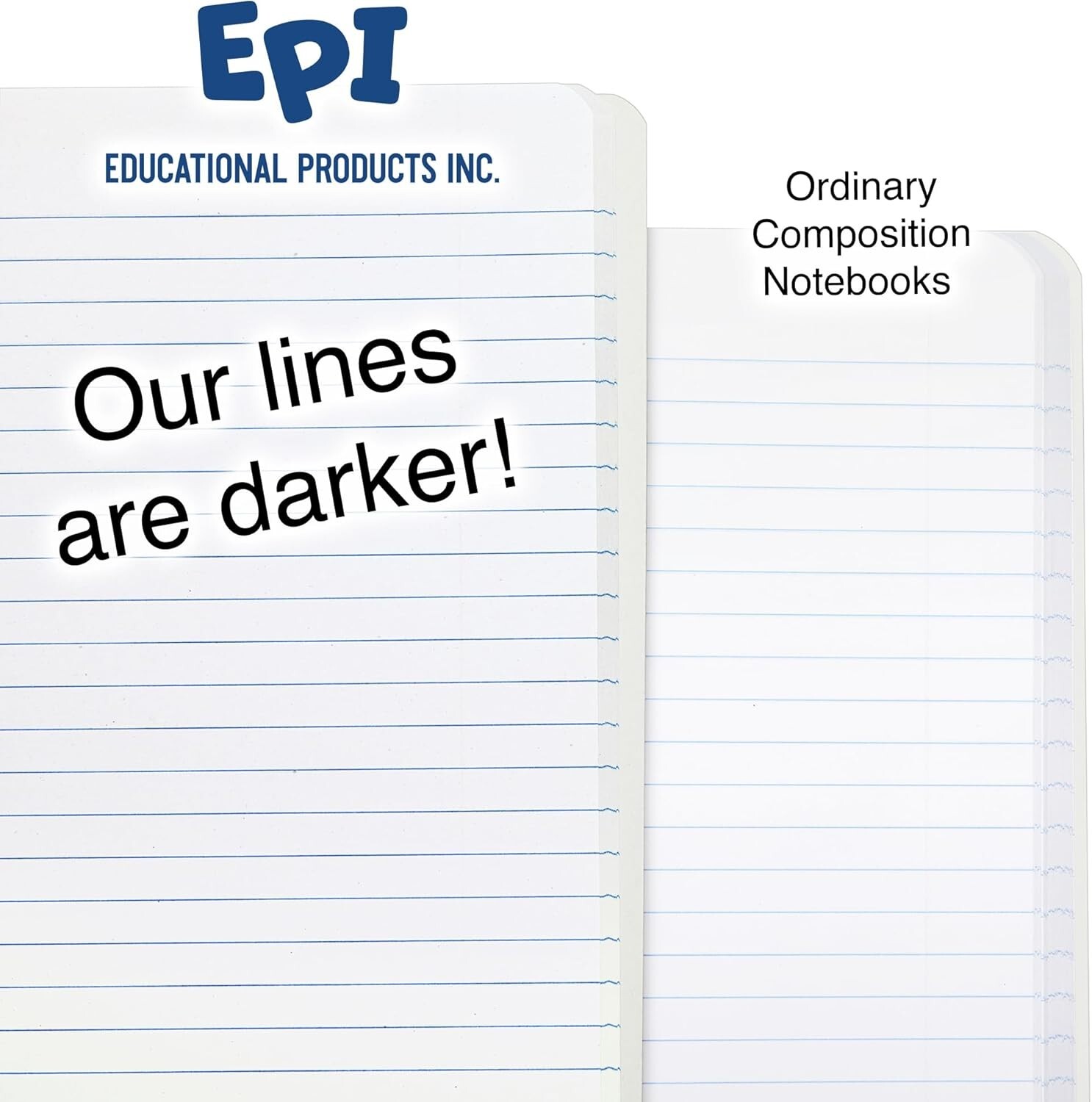 EPI 3 Pack Composition Notebook Wide Ruled, 200 Pages (100 Sheets) 9-3/4 x 7-1/2