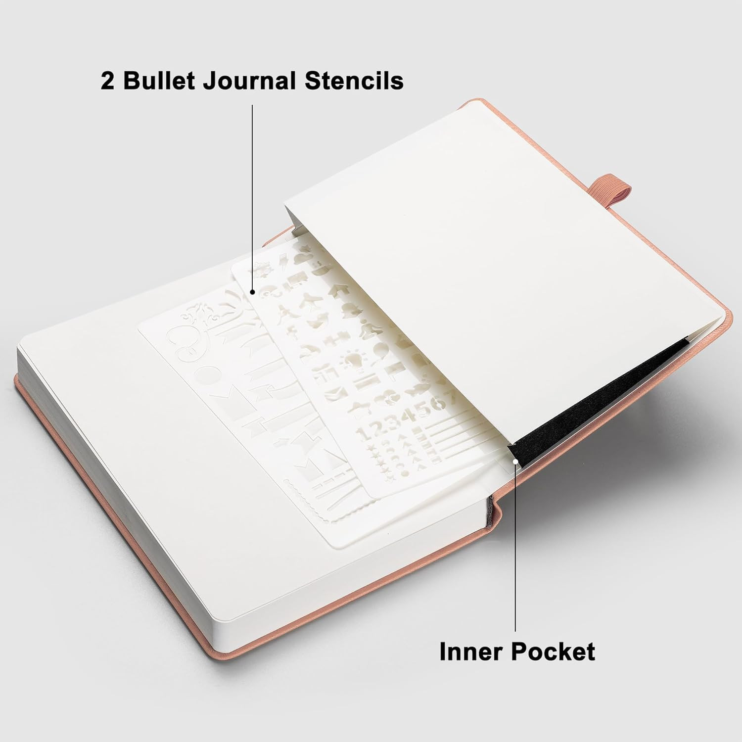 Bullet Dotted Journal Notebook, 256 Pages, A5 Medium Size (5.7” × 8.3”), Leath