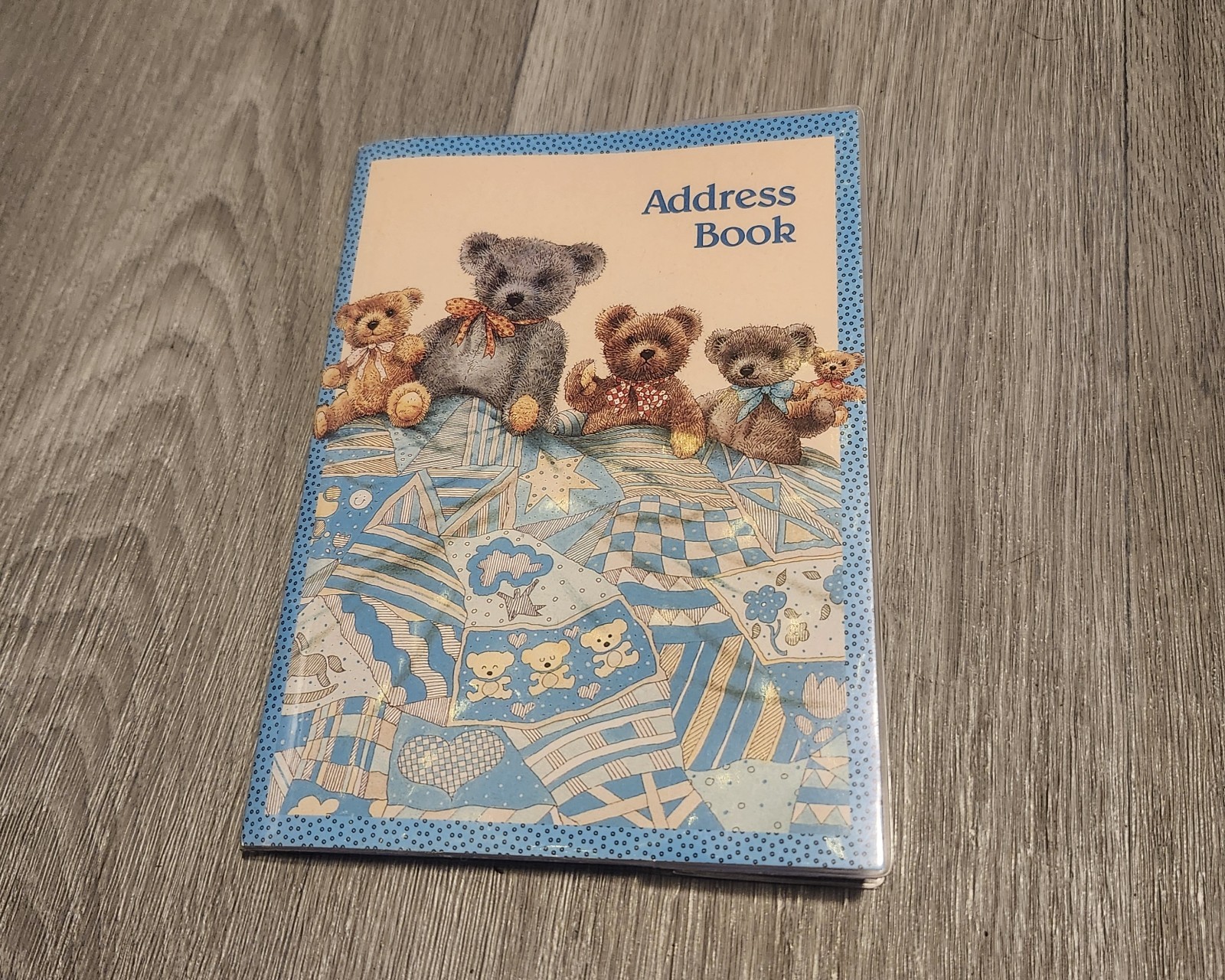 Vintage 1988 Telephone Address Book Teddy Bear Themed Unused PVC Cover Giftco