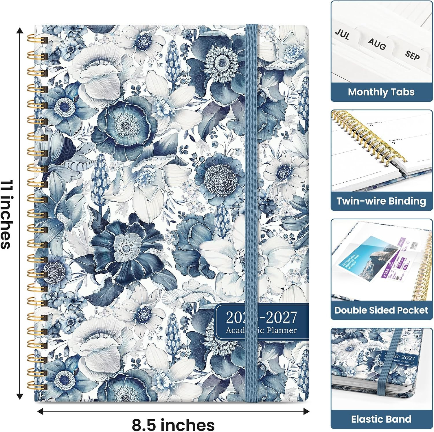 Planner 2026-2027, Academic Monthly and Weekly Calendar Planner for Women, July
