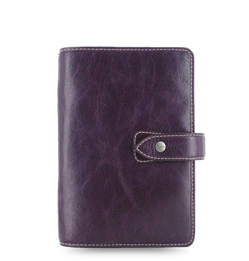 Filofax Personal Size Malden Organiser Planner Diary Book Purple Leather 025850