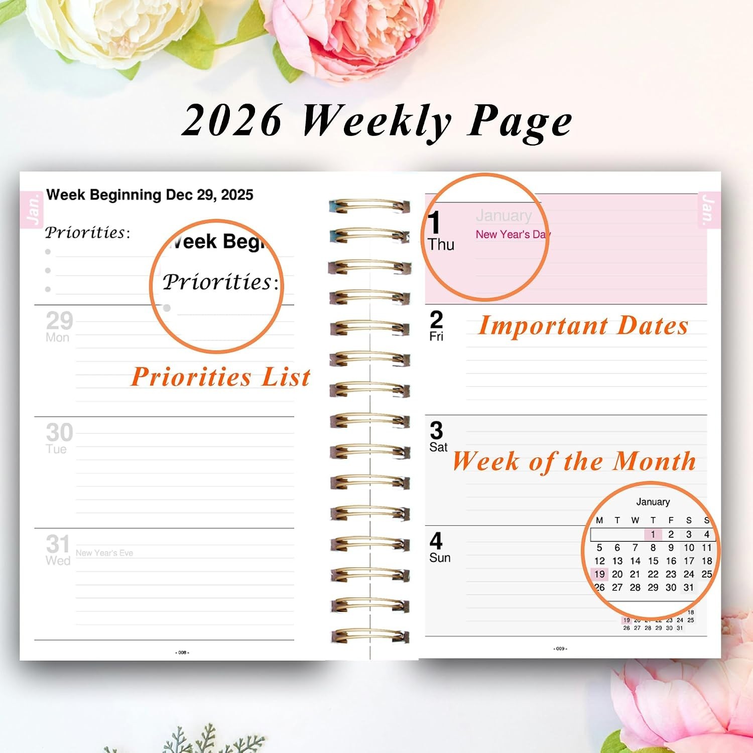 Elegant 2026 Daily, Weekly & Monthly Planner – Perfect for Students & Teachers