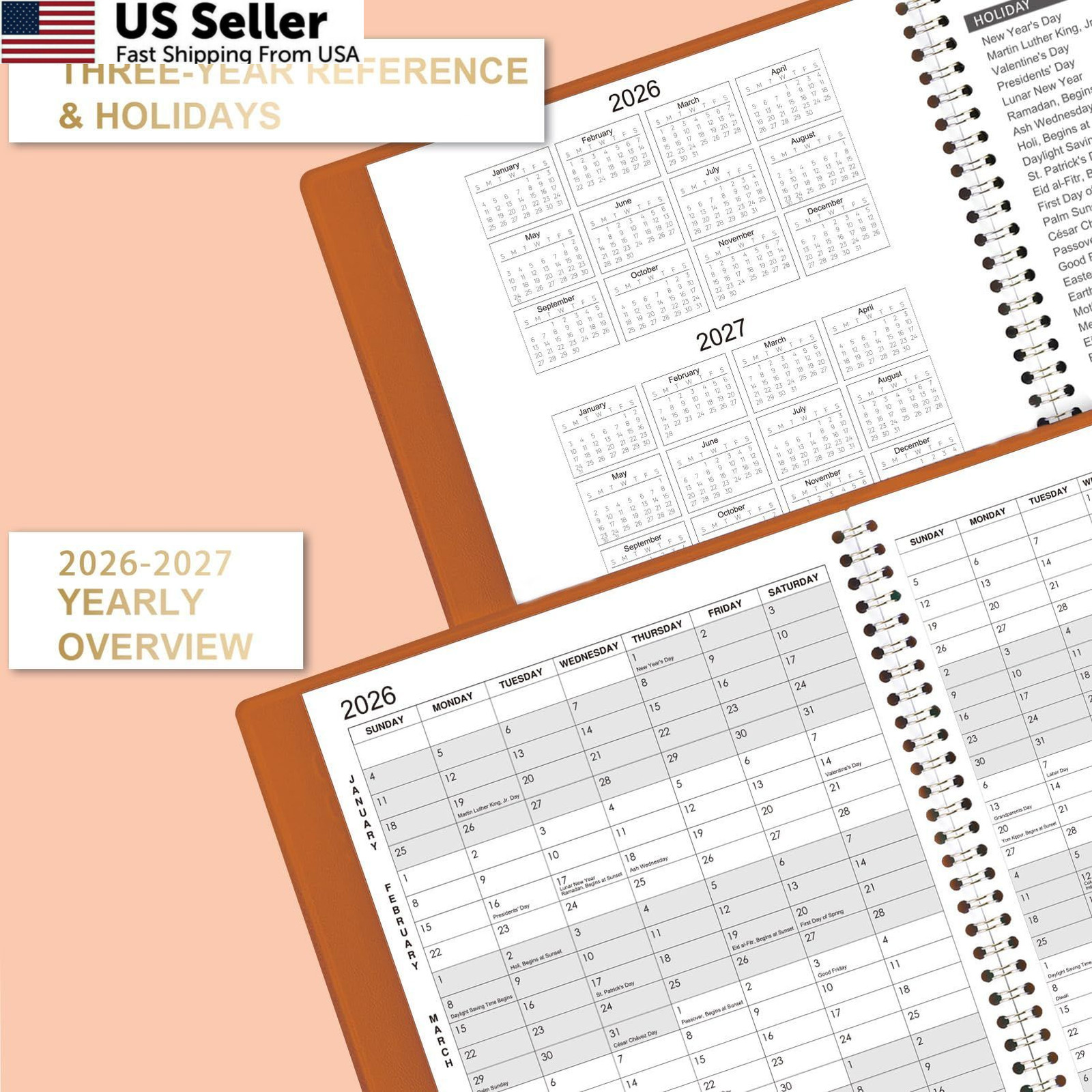 Monthly Planner 2026-2027 – 18 Months 9 inches X 11 inches, Brown