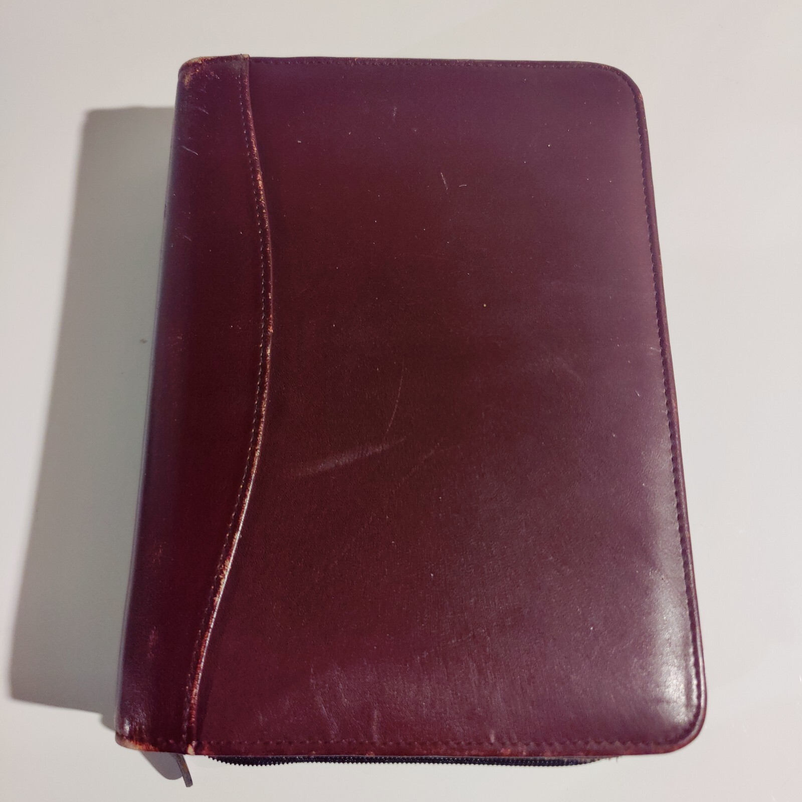 Blank* Vintage Day Planner Address Book Faux Leather Burgundy Time Systems