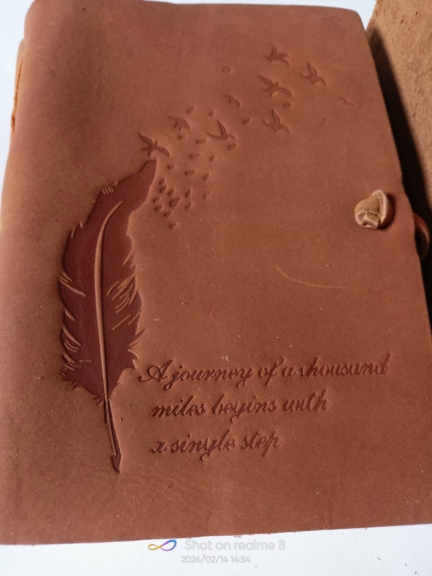 Leather Journal Handmade Leather bound Writing Notebook Custom Recycled Paper fs