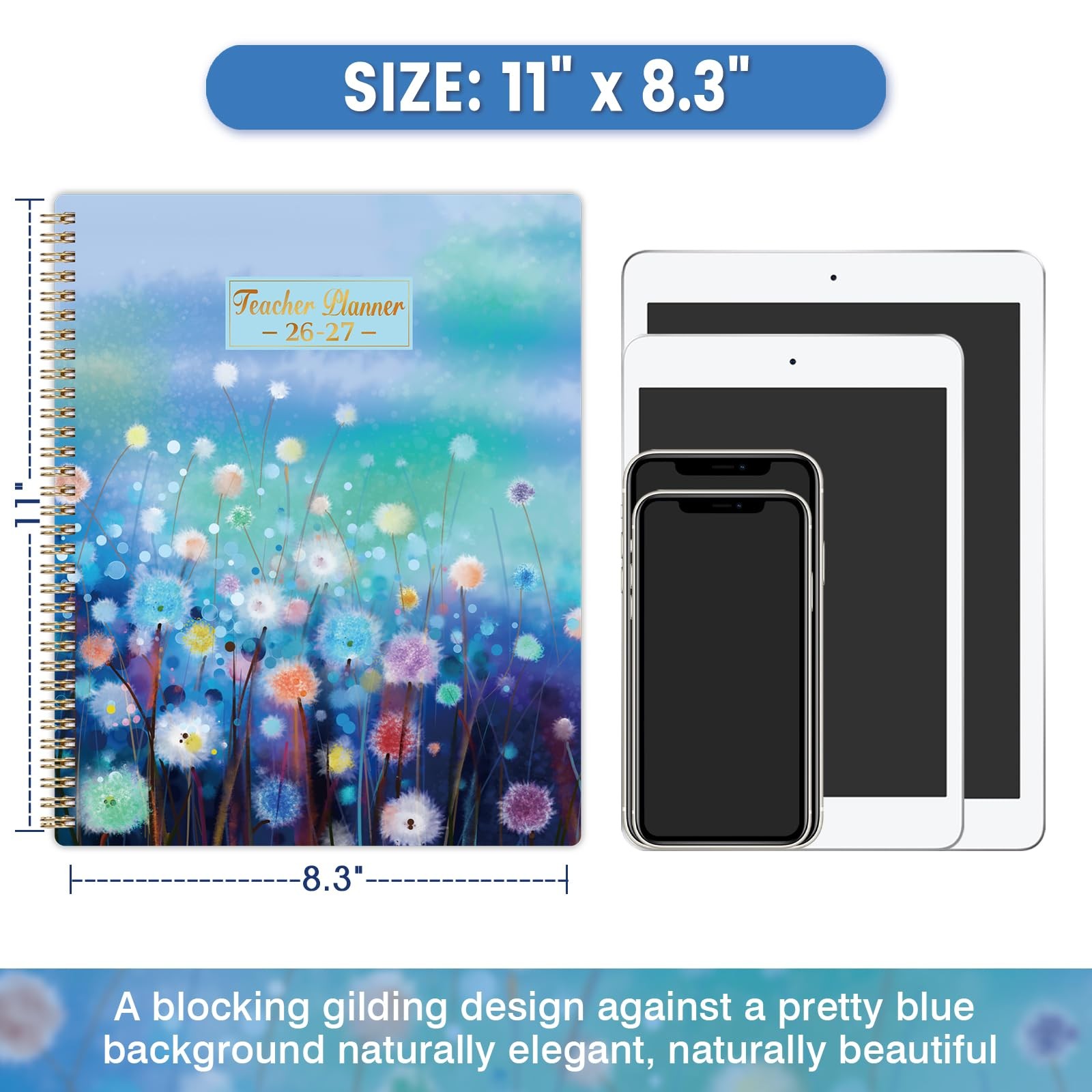 Teacher Planner 2026-2027 – 2026-2027, 11 x 8.3 inches, blue