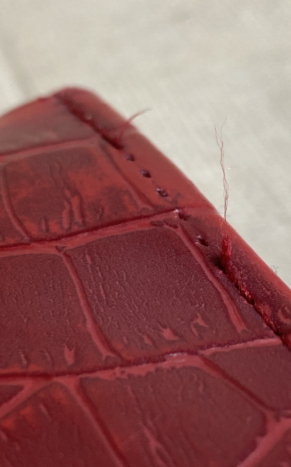 Day Runner Burgundy/Red Faux Croc Zip Planner Binder Organizer Wallet 6 Ring Vtg