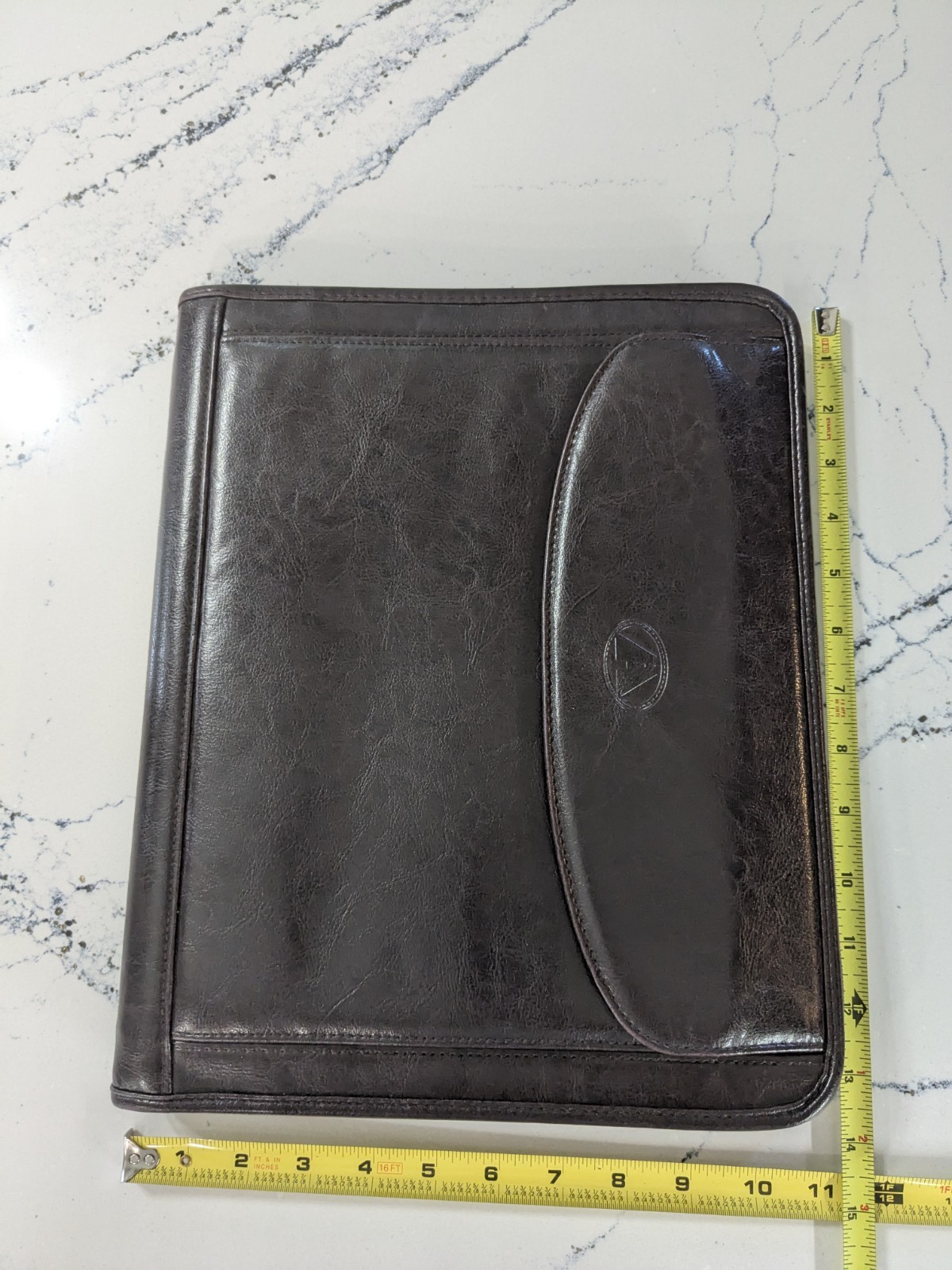 Vintage Avenues America Planner Classic 3-Ring Organizer Zip Brown Leather Folio