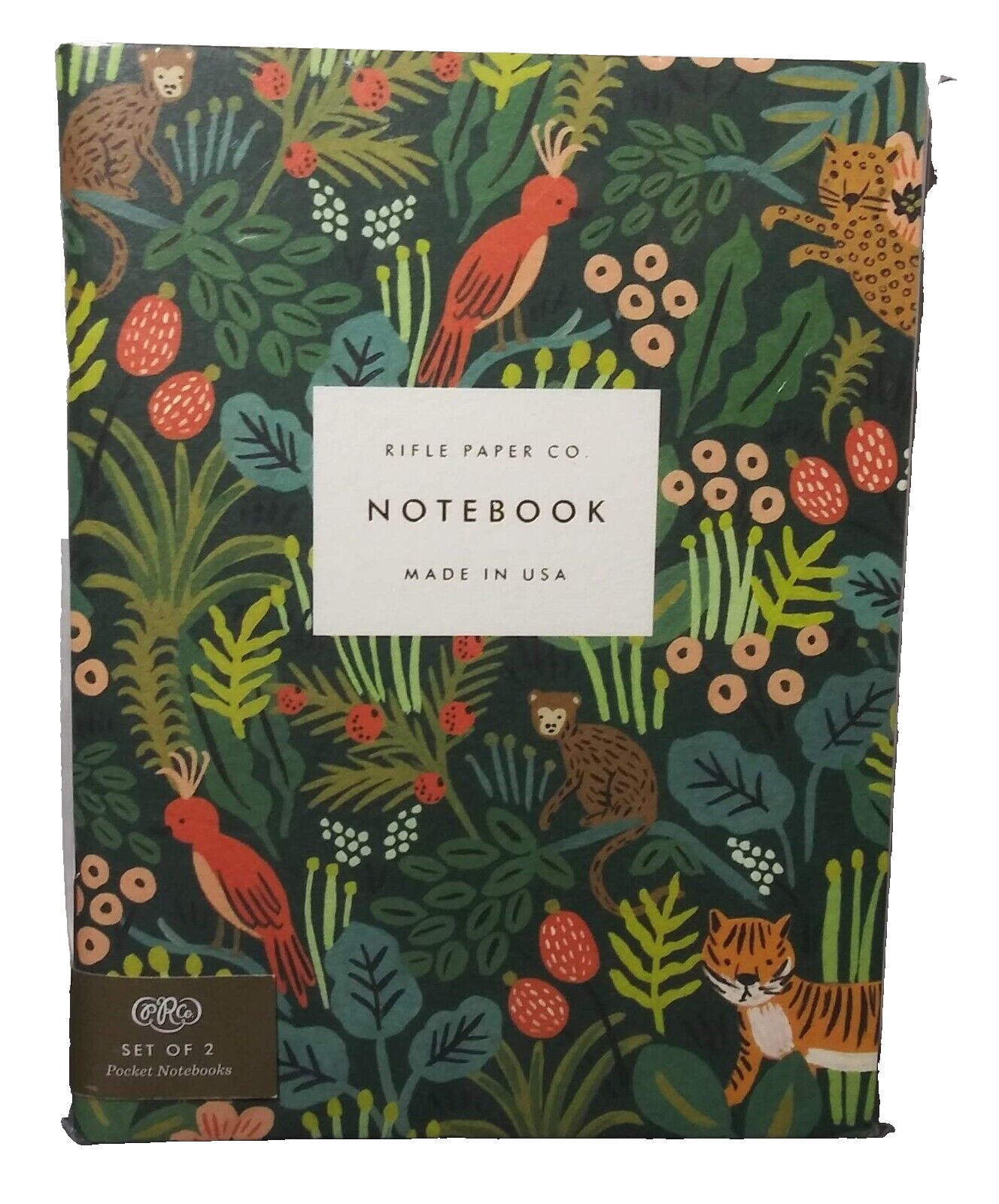 Rifle Paper Co Jungle Pocket Notebooks Set 2 Slim Journals 5.5″ Colorful