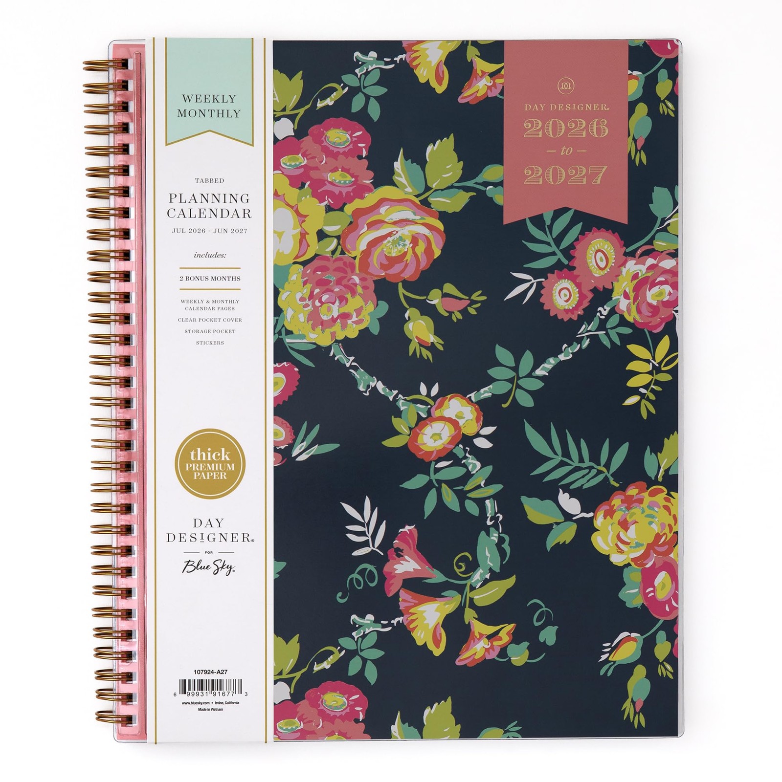 Blue Sky Day Designer 2026-2027 Weekly and Monthly Academic Year Planner Cale…