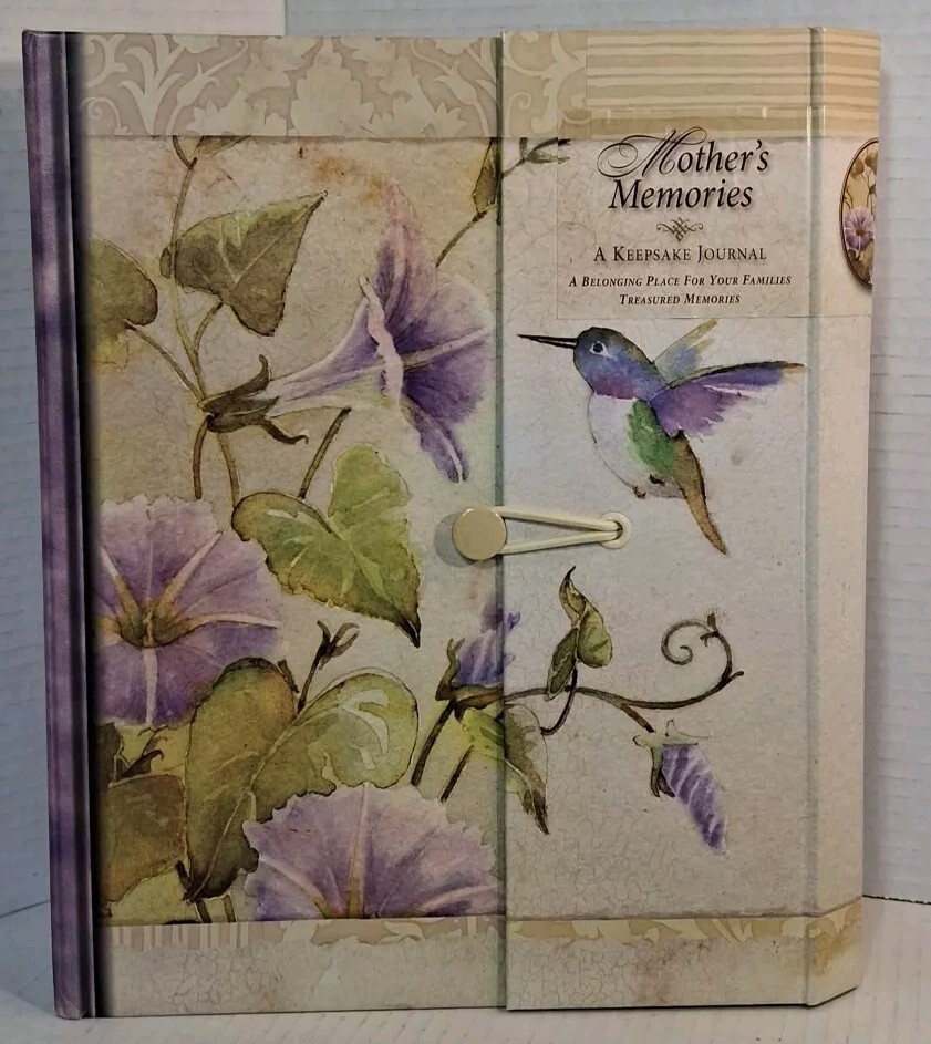Mothers Memories Journal Keepsake Binder Pockets Acid Free Hummingbird Flowers