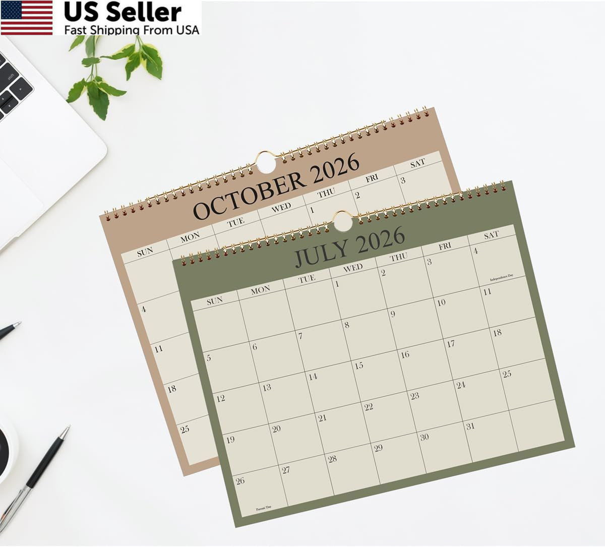 2026-2027 Calendar – Wall from April 2026 8.5″ x 11″, Cyan