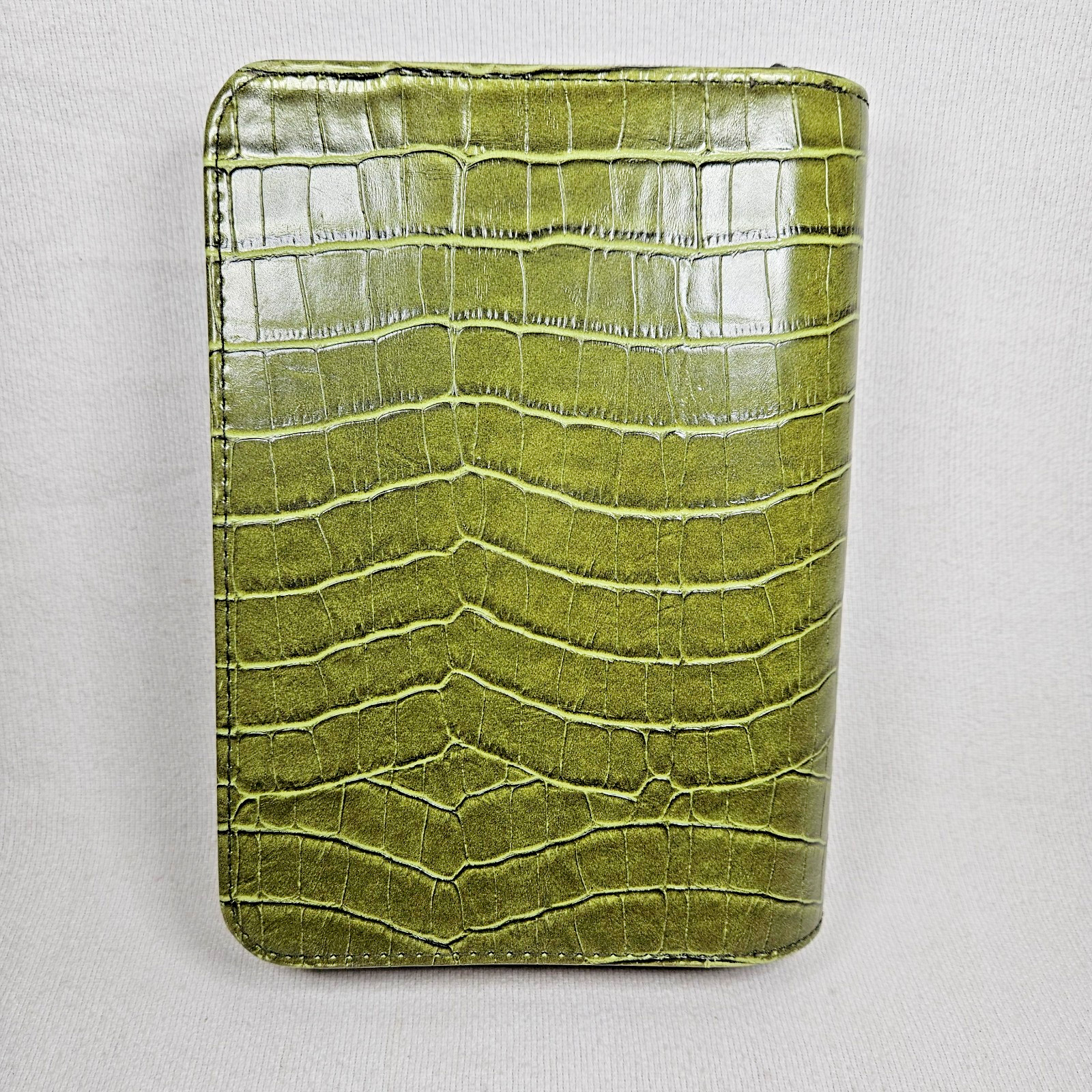 Mundi Mundex Day Planner Organizer Faux Croc Green Double Zip Agenda Unused