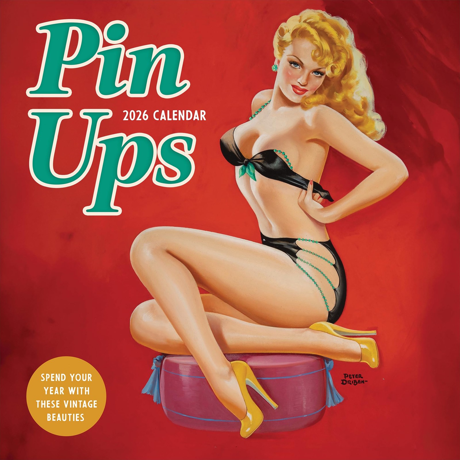 TF Publishing 2026 Pin-Ups Wall Calendar – Large Grids for A4, PinUps