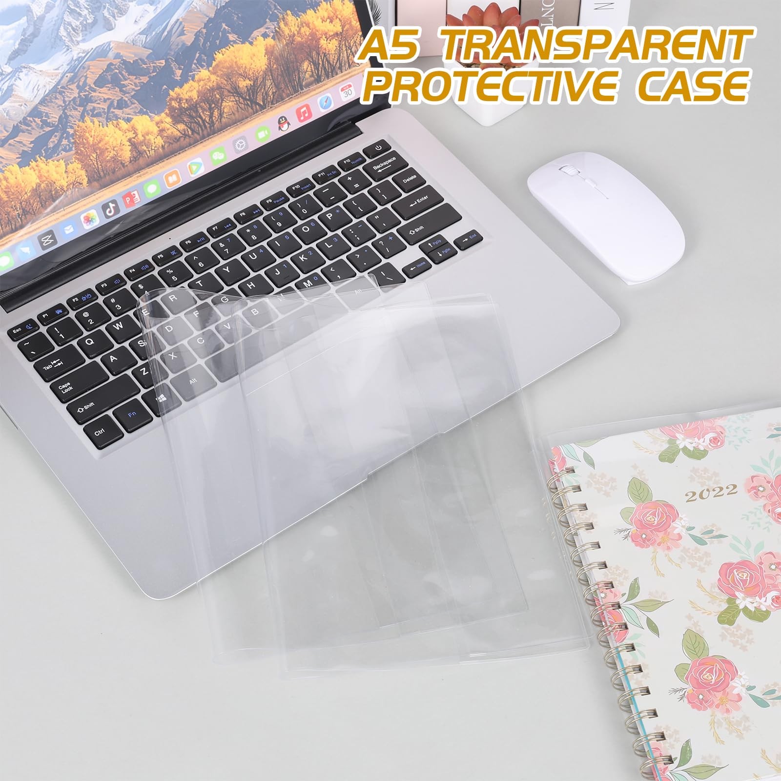 3 Pack A5 Jelly Cover – Clear Book Covers for Hardcover Protection,6.1