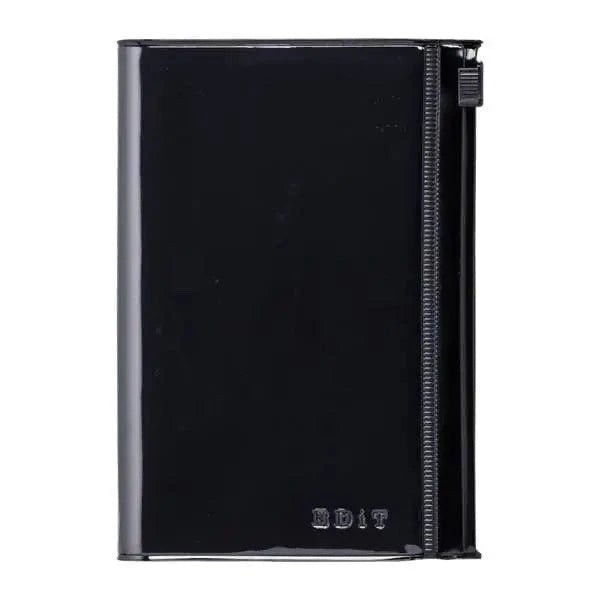 MARK’S EDiT Grid Notebook, B7, with PVC Cover, Zip pocket and Refillable BLACK