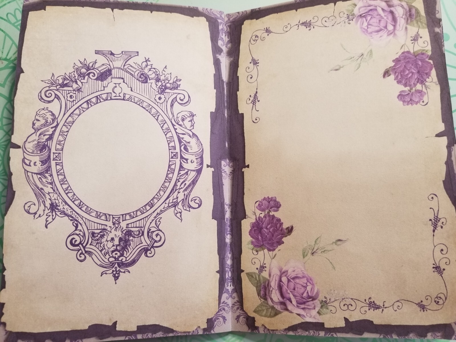 Junk Journal Booklet “LILAC & LAVENDER” HANDMADE Pockets, Cards, Tags, Ephemera