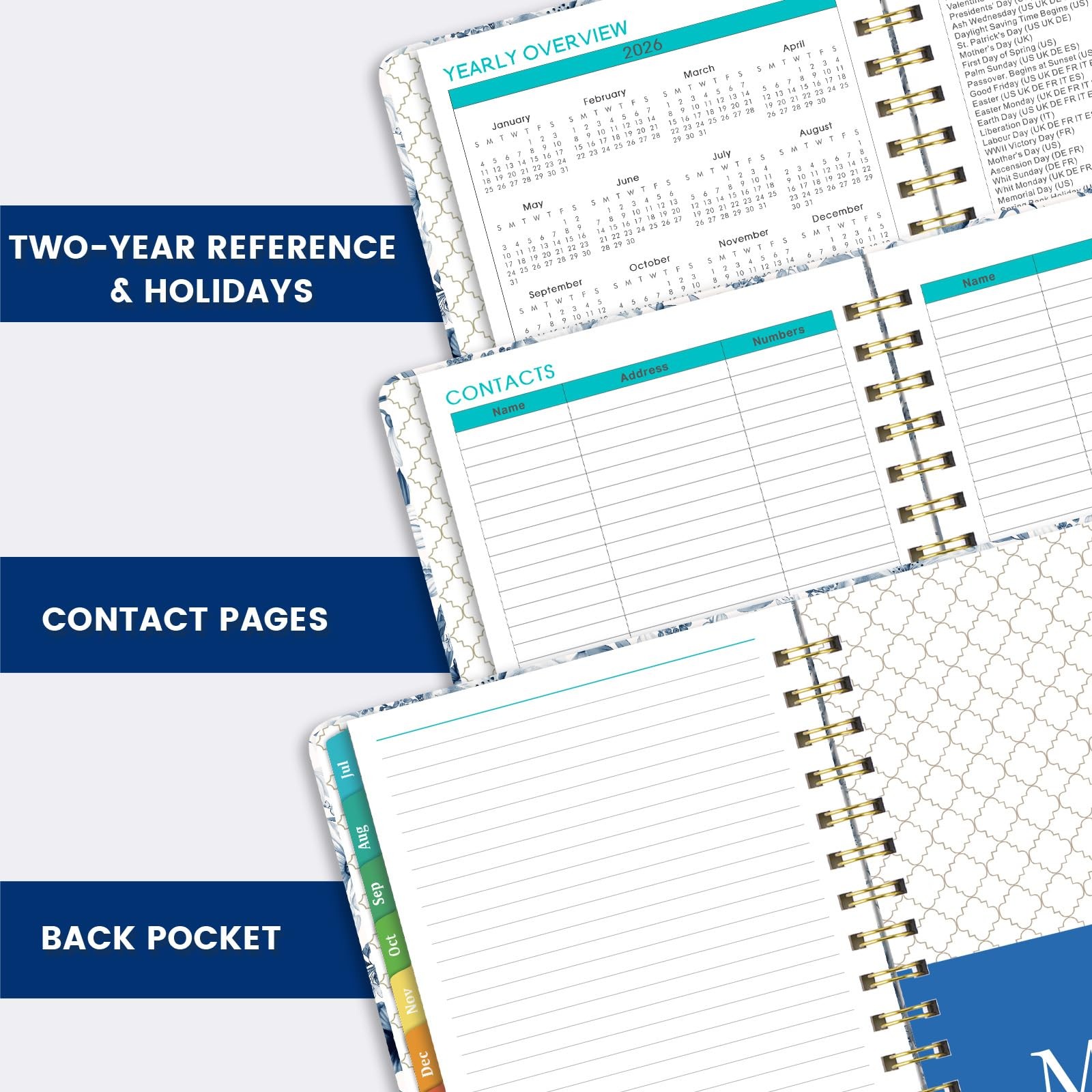 2026-2027 Planner – 6.4” x 8.5” Jul. 2026 – Jun. 2027, x 8.5”, Blue