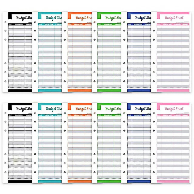 A6 PU Leather Budget Binder Cash Envelope System Money Organizer US