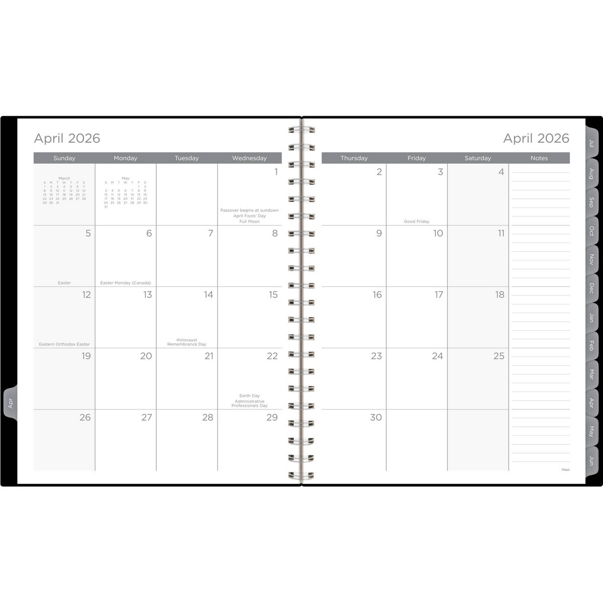 Mead 8.5″x11″ 2026-2027 Basic Large Weekly/Monthly Black