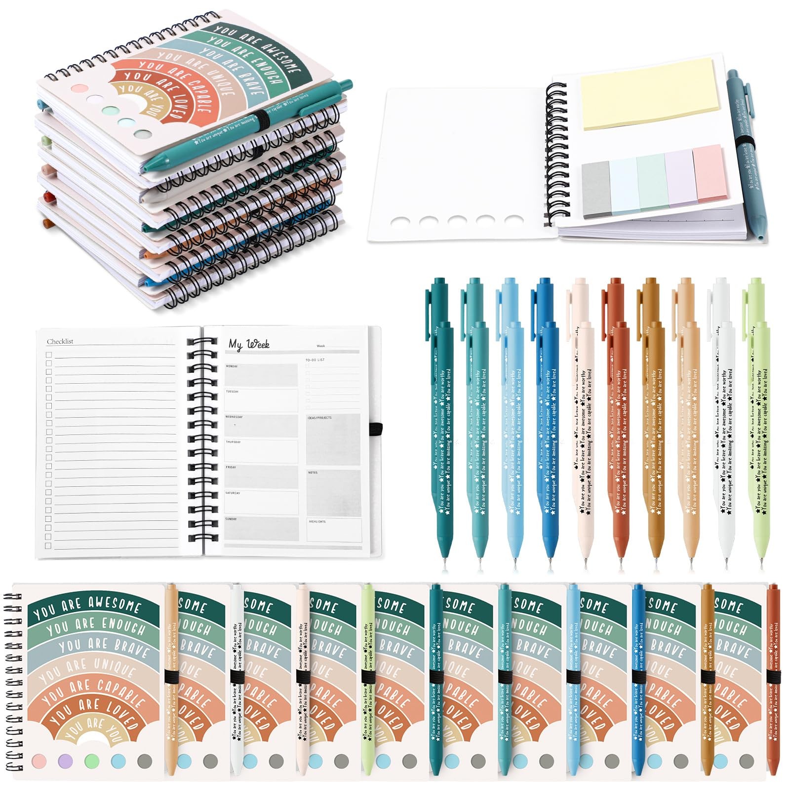 Janlaugh 20 Pcs Mental Health Awareness Gifts Wellness Bulk multi-color