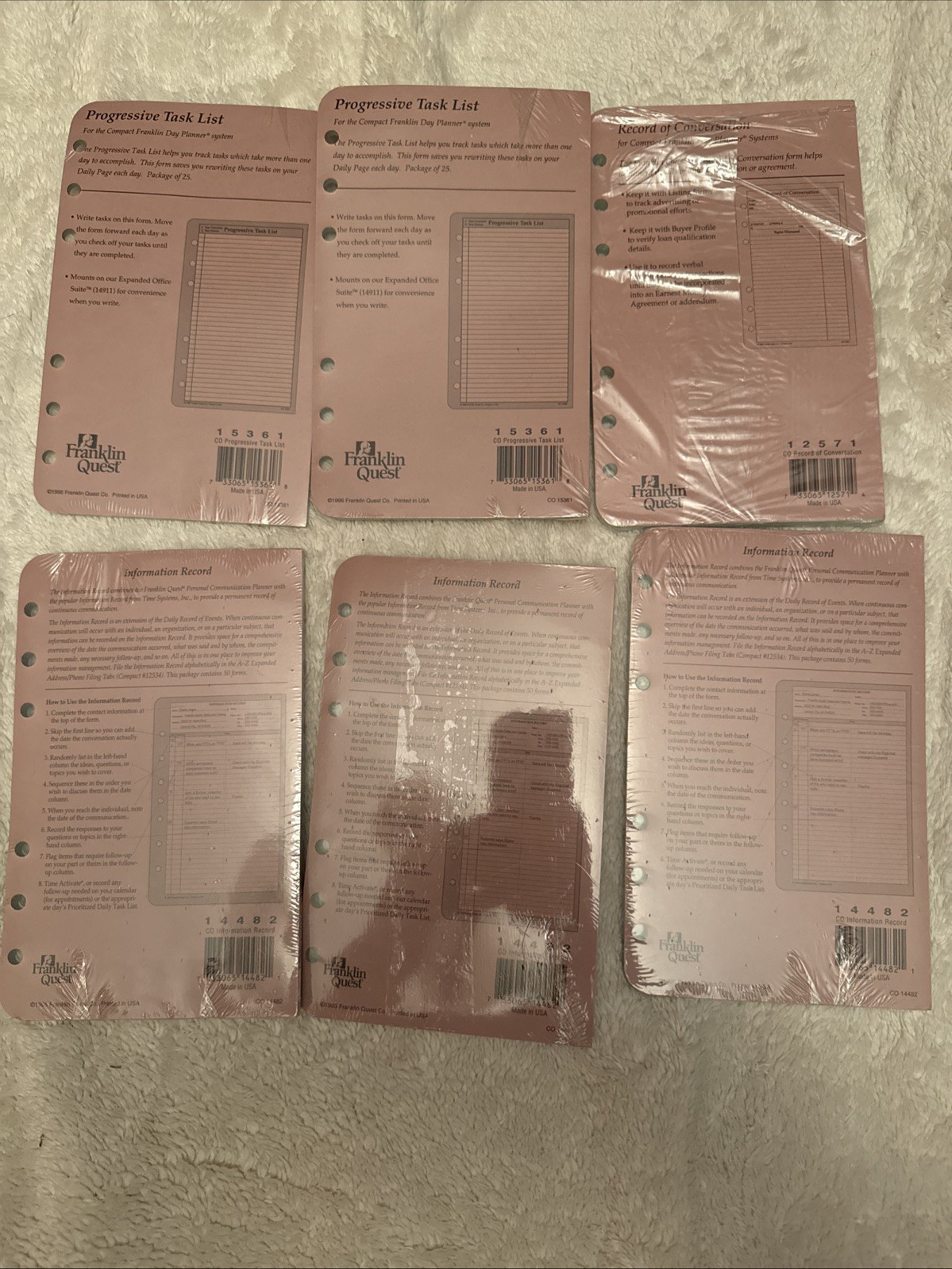6 – Franklin Quest 1996 Pages Information Record Conversation Progressive List