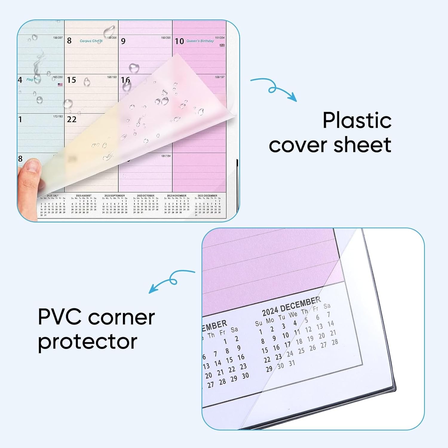 Desk Calendar 2025-2026 with Stickers 17 x 12 inch JUL. Medium, Colorful