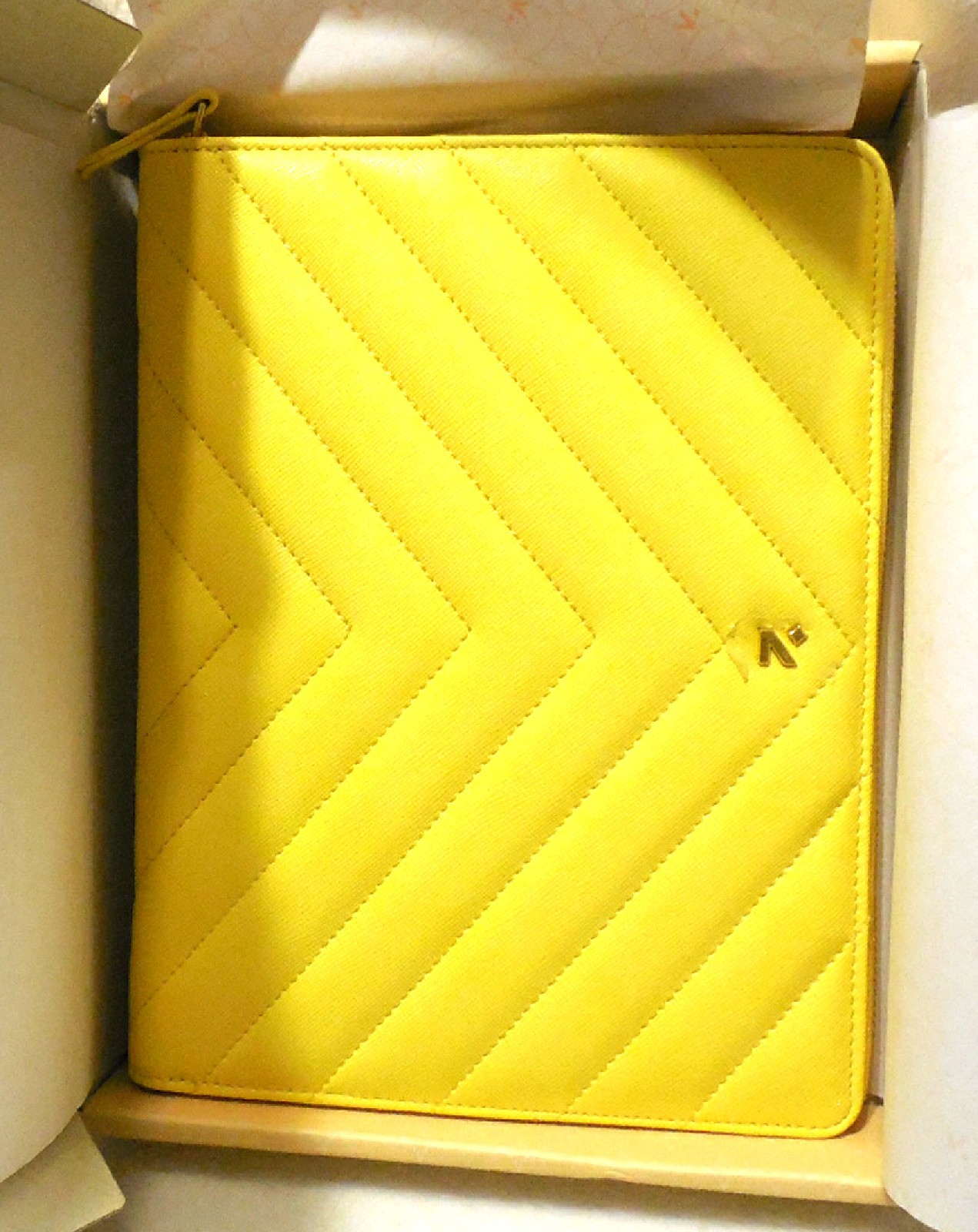 New NEORAH 1969 Notebook Sleeve YELLOW Dotgrid Journal Penloop Card Slots Zipper