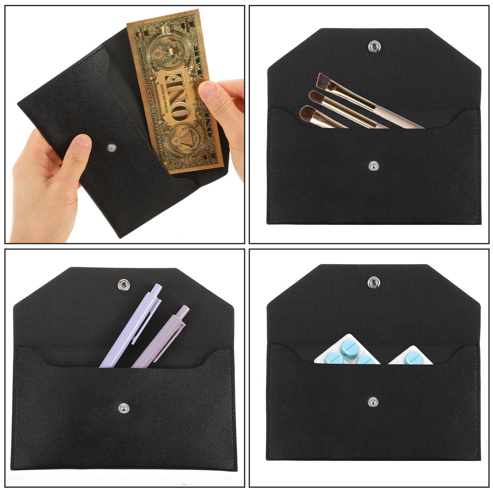 PU Leather Cash Envelope Wallet – Reusable Money Wallet & Pouch for Travel