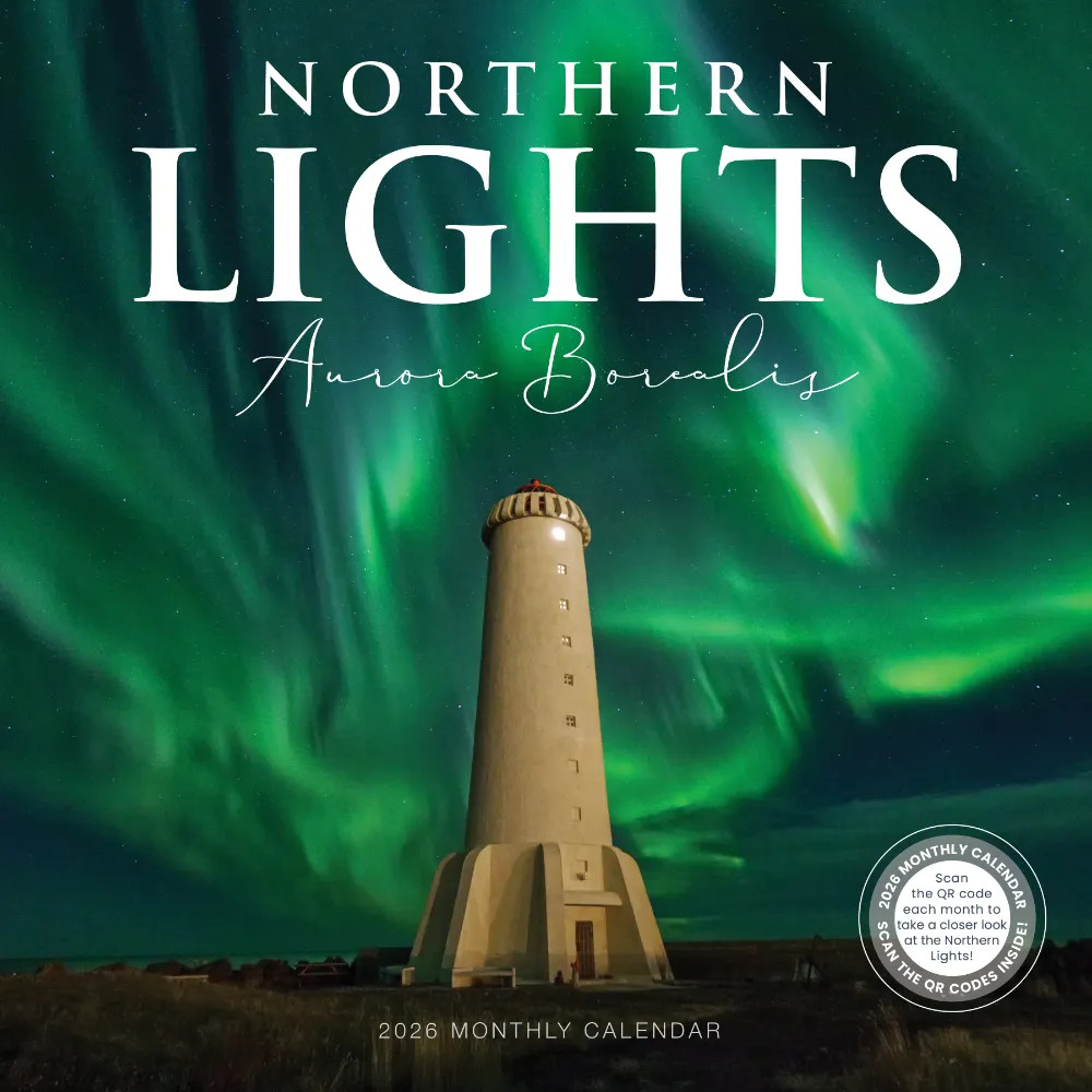 Northern Lights Calendar 2026 | 12″ x 24″ 12 Month Calendar | Marble City Press