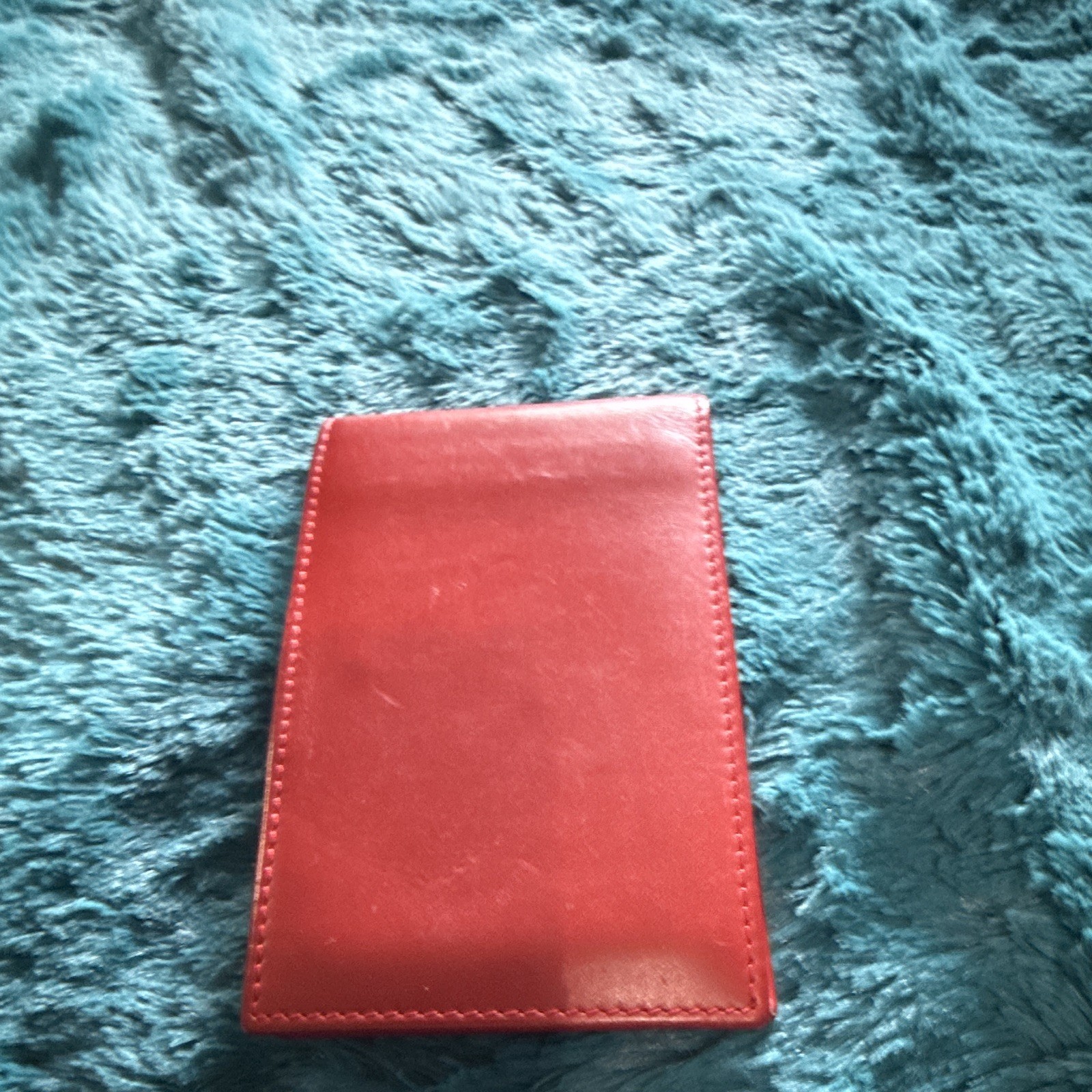 Coach Red Leather Pocket Organizer Notepad Holder w/ Pen Loop