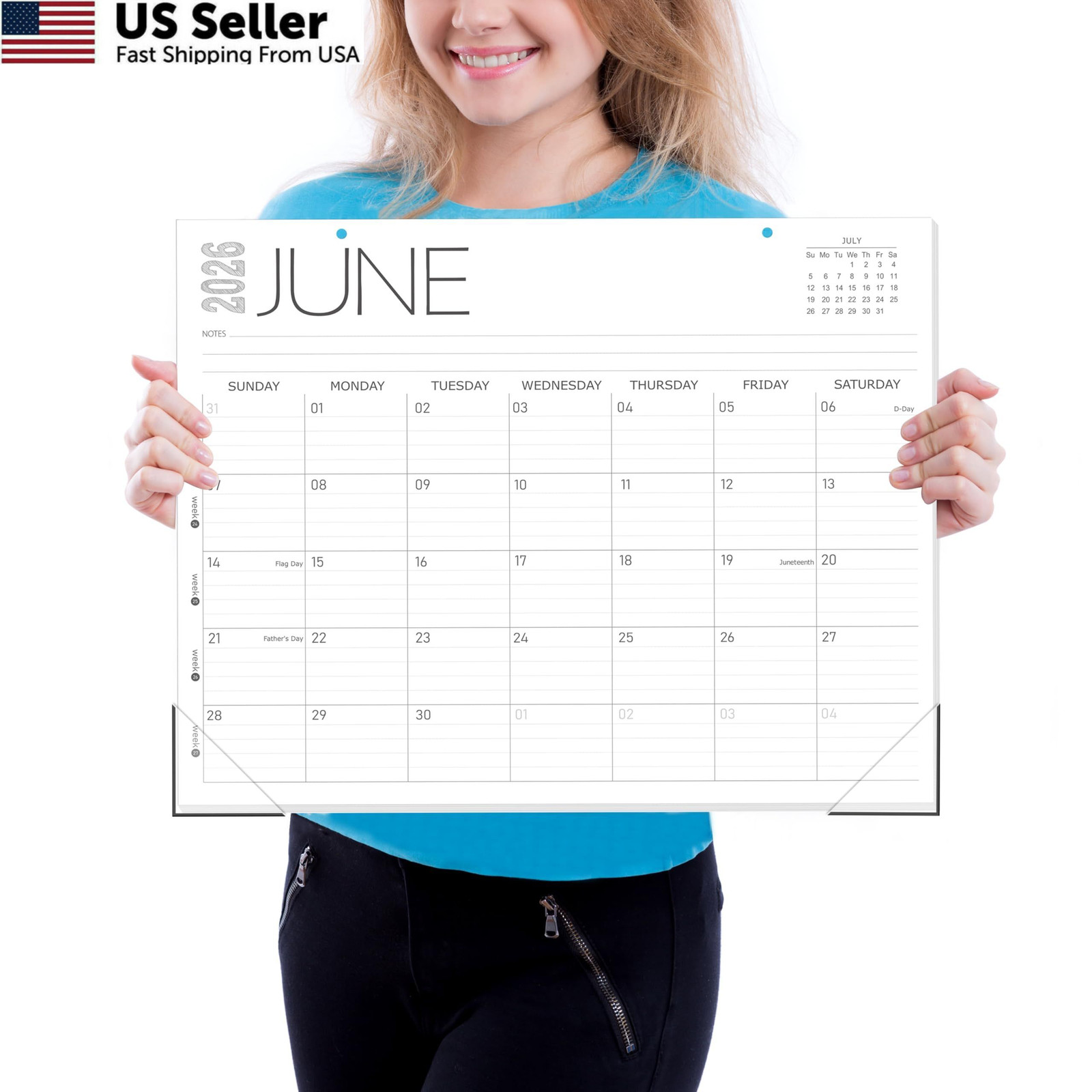 GuassLee Desk Calendar 2026, 12-Month 14″x11″, Jun White 12 month