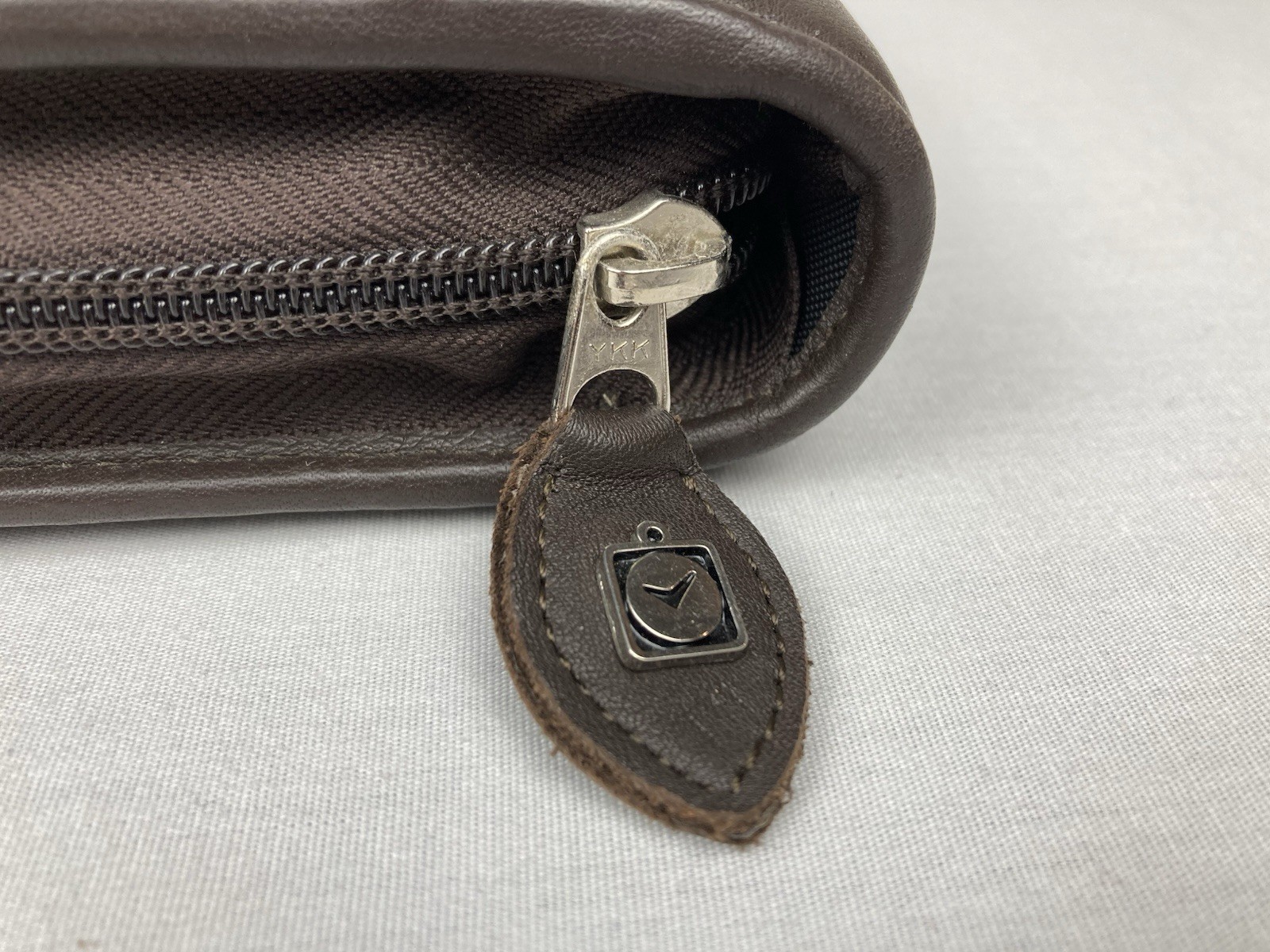 VTG DAY-TIMER BROWN LEATHER 6 RING PLANNER ORGANIZER 8” X 5.5” FRONT POCKET VGC!