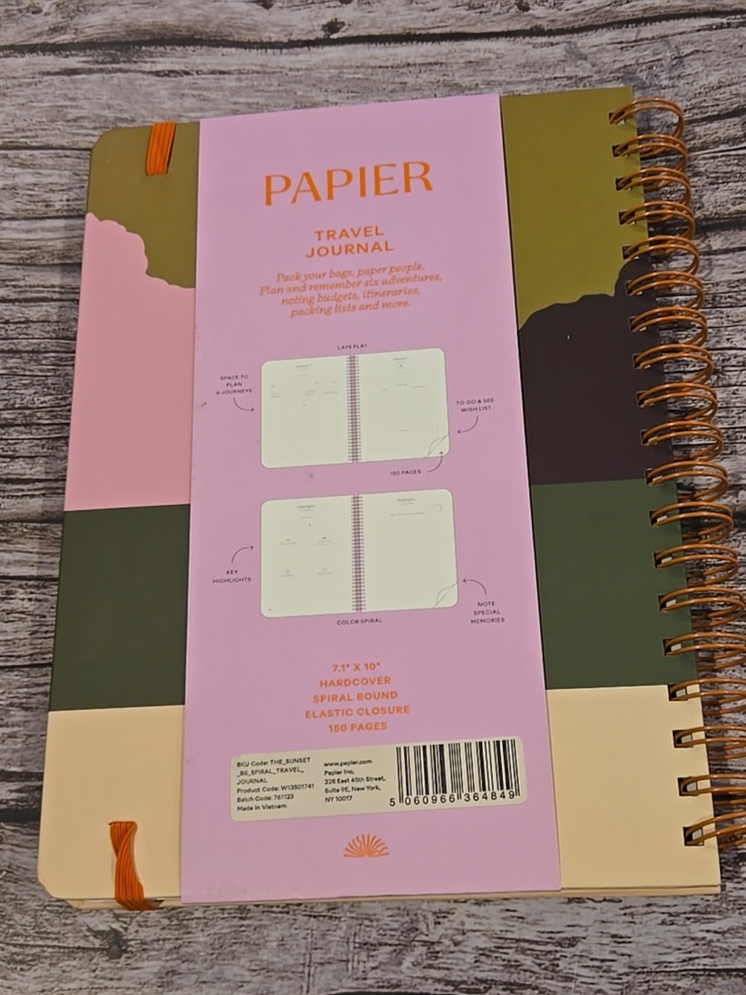 Papier My Adventures Travel Journal Vacation Log Travels New Spiral (197/216)