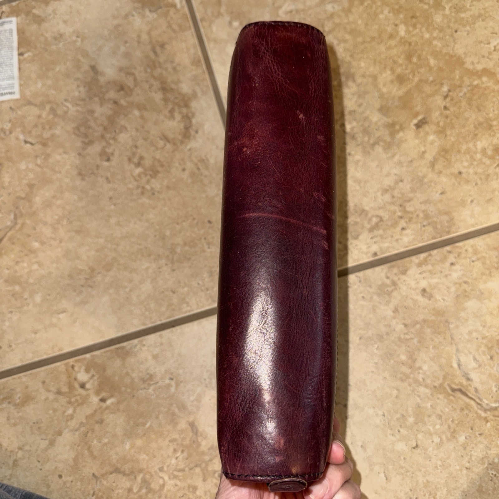 Franklin Covey Classic Burgundy Leather 7 Ring Binder Zipper Close