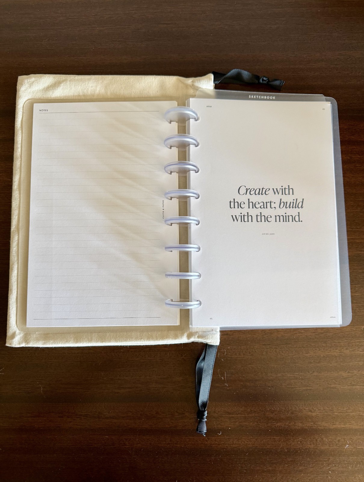 Cloth & Paper Half Letter Size Planner, 8 Disc