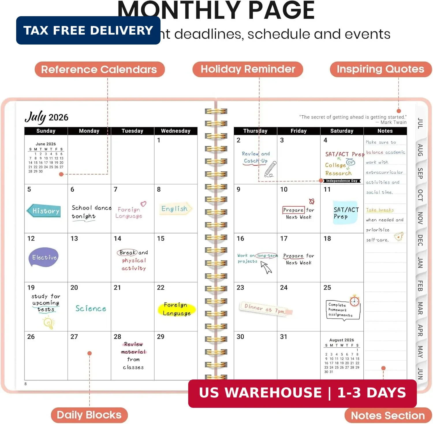 Planner 2026-2027 for Women & Men, Academic Monthly and Weekly Calendar Planner,