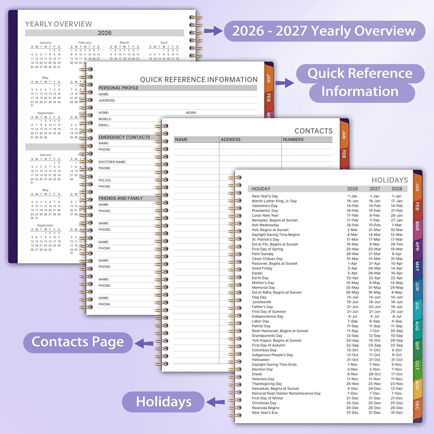 2026 Appointment Book/Planner – 8.2″ x 11″, Daily Planner 2026 from Jan. 2026 –
