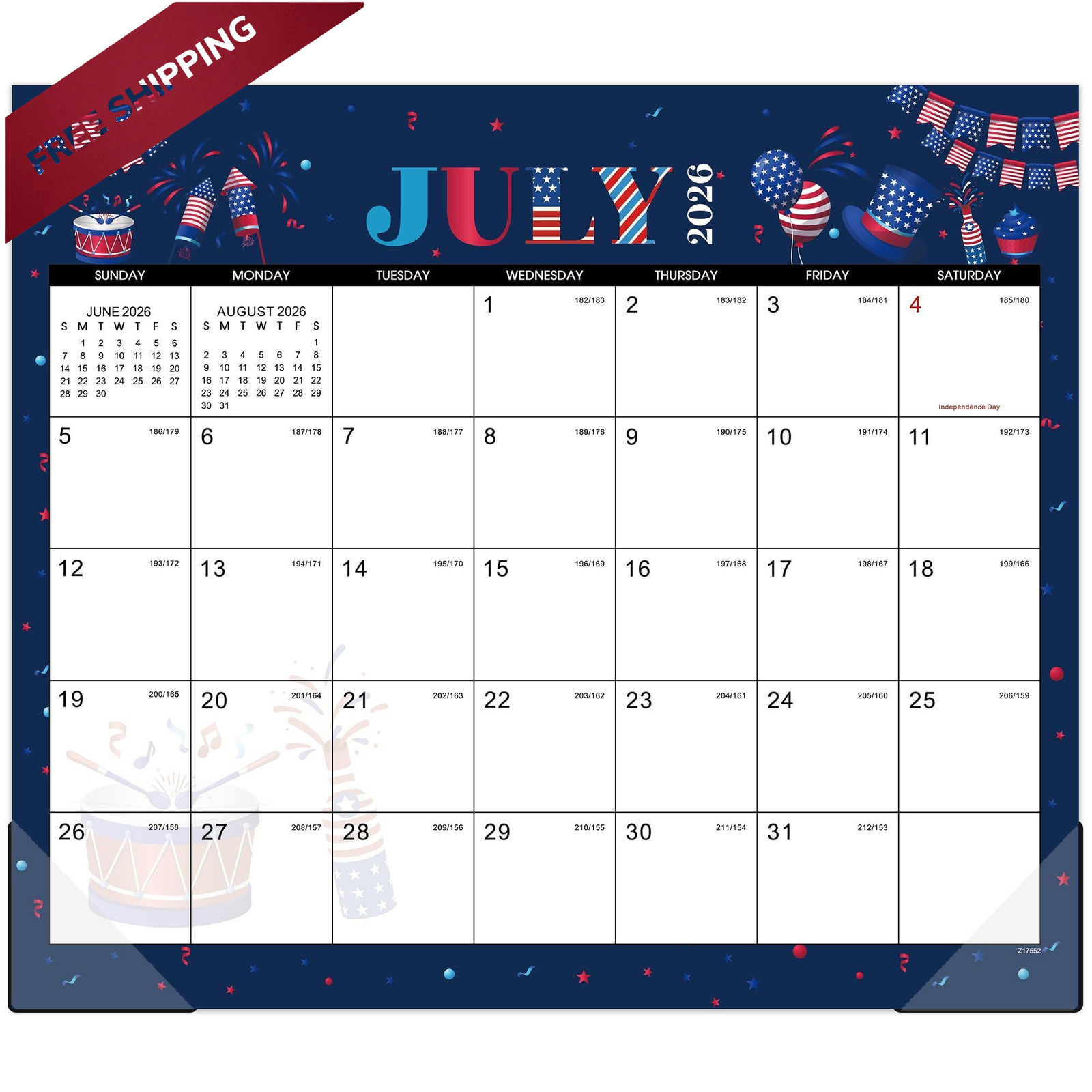 2026-2027 Magnetic Calendar – for Refrigerator Colorful