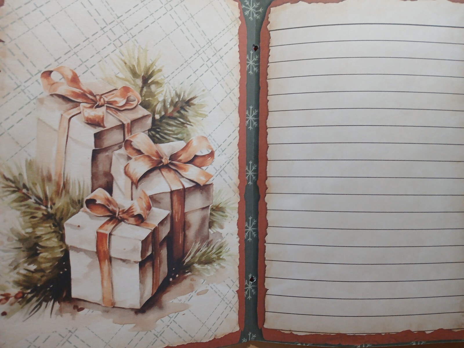 Junk Journal Booklet “RUSTIC CHRISTMAS 2″ Lg 6″x9” 40pg Holiday Cozy Ephemera +