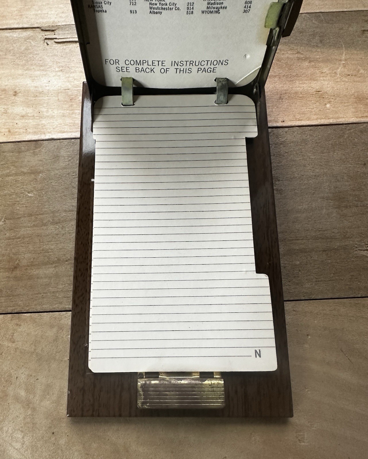 vintage metal flip open Rolodex HERCULES model telephone area code directory