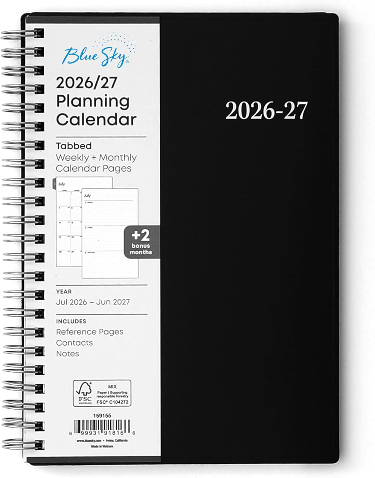 Academic Planner 2026 2027 Weekly Monthly Calendar July June 5×8 Flexible Cover