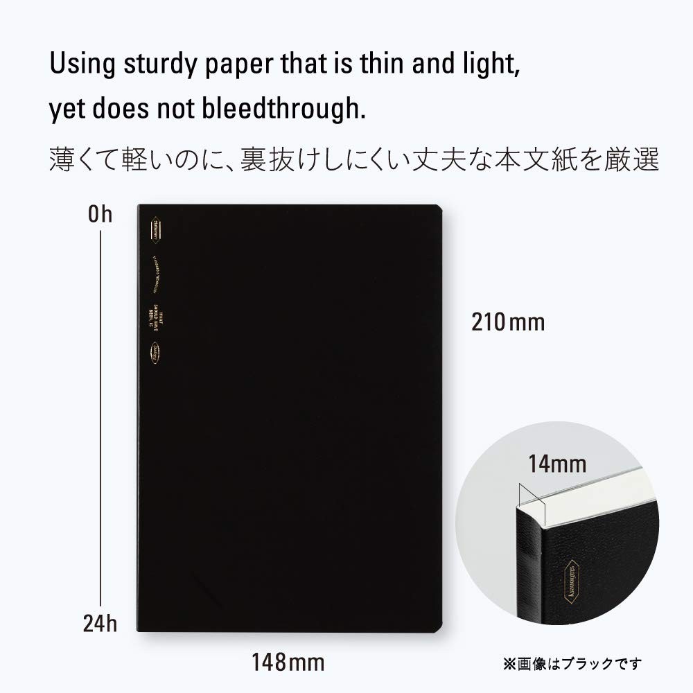 Nitoms S4101 STALOGY Notebook, A5, Squared, 365 Days A5(365デイズノート), Black