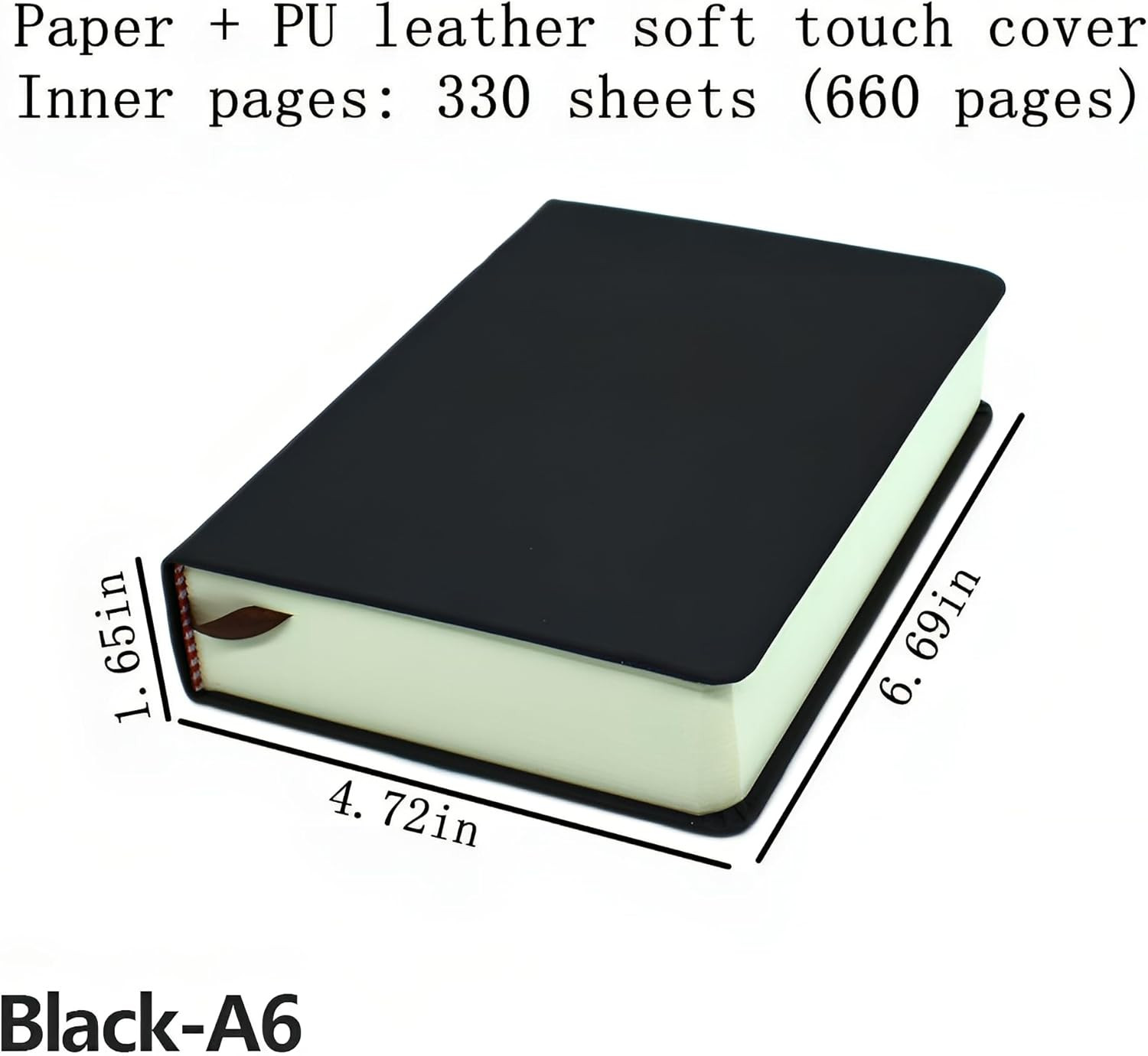Thick Sketchbook 660 Pages Notebook Soft Faux Leather Cover Journal 80GSM Paper